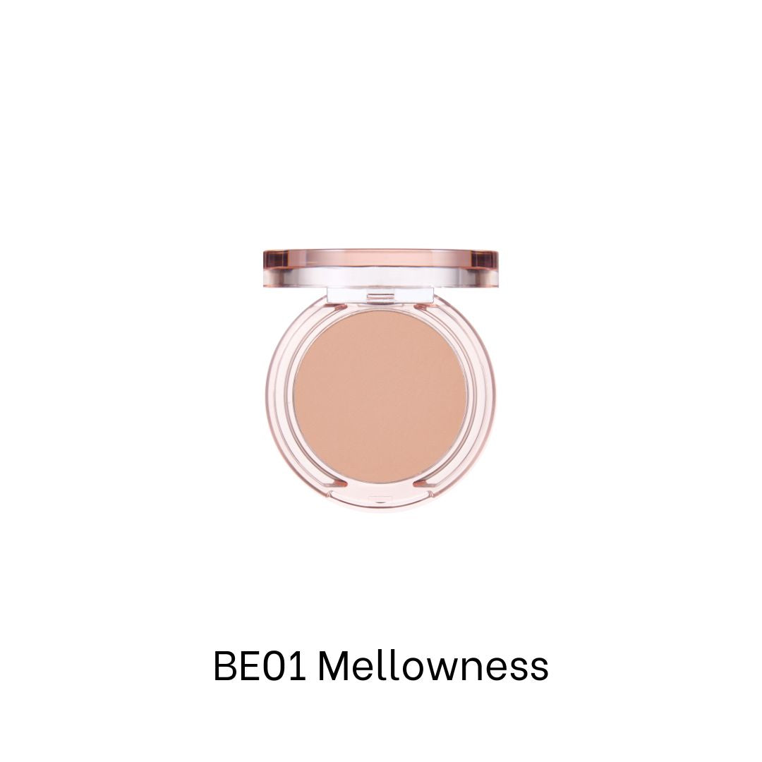 Banila Co B. By Banila Priming Veil Cheek blush compact in shade Mellowness, showing soft, natural pink color and sleek packaging.