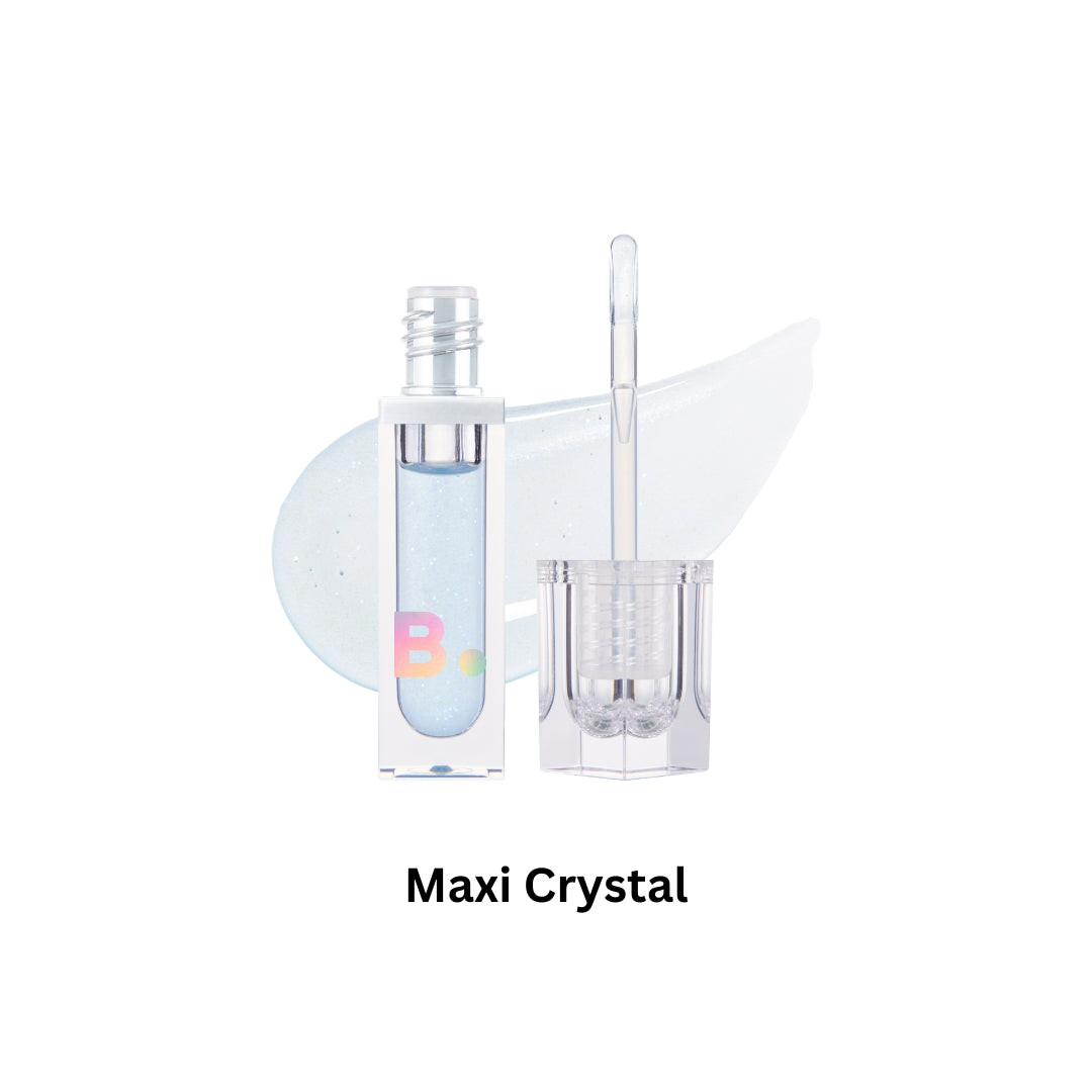 Banila Co B. By Banila Volume Lip Plumper Maxi showing a clear, glossy lip plumper product with a sleek tube and applicator.