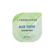 Bring Green Aloe Soothing Sleeping Pack, a calming leave-on mask with aloe vera for nourishing overnight skin care.