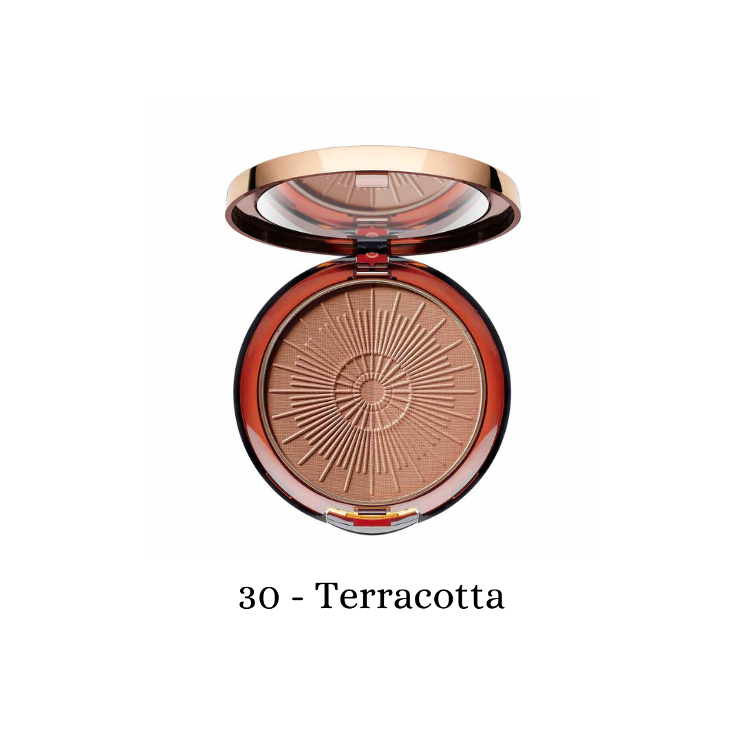ARTDECO long-lasting bronzing powder compact with terracotta contour shade, perfect for a natural sun-kissed glow.
