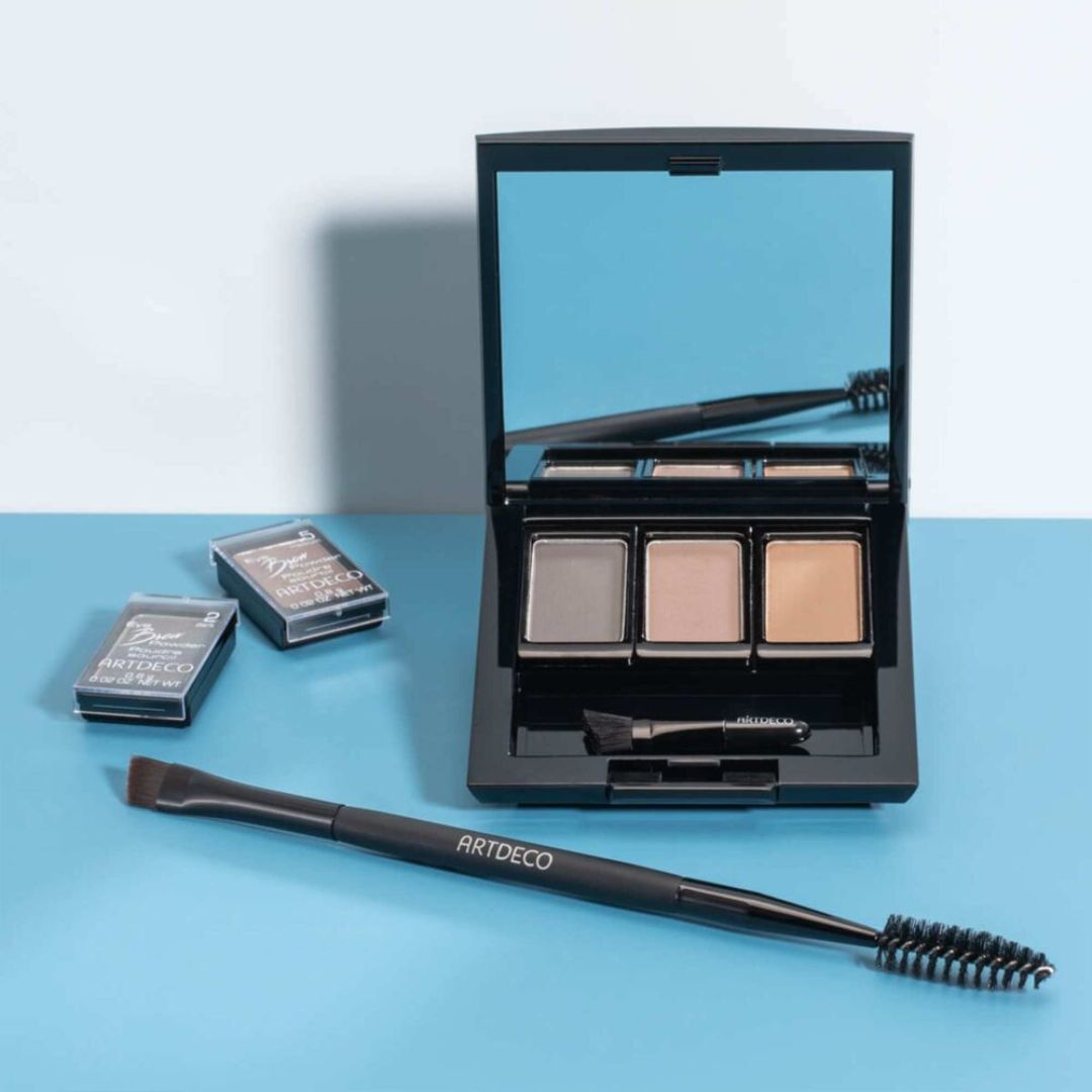 ARTDECO 2 in 1 Brow Perfector for eyebrows, featuring a dual-ended design with a brow pencil and gel for natural-looking brows.