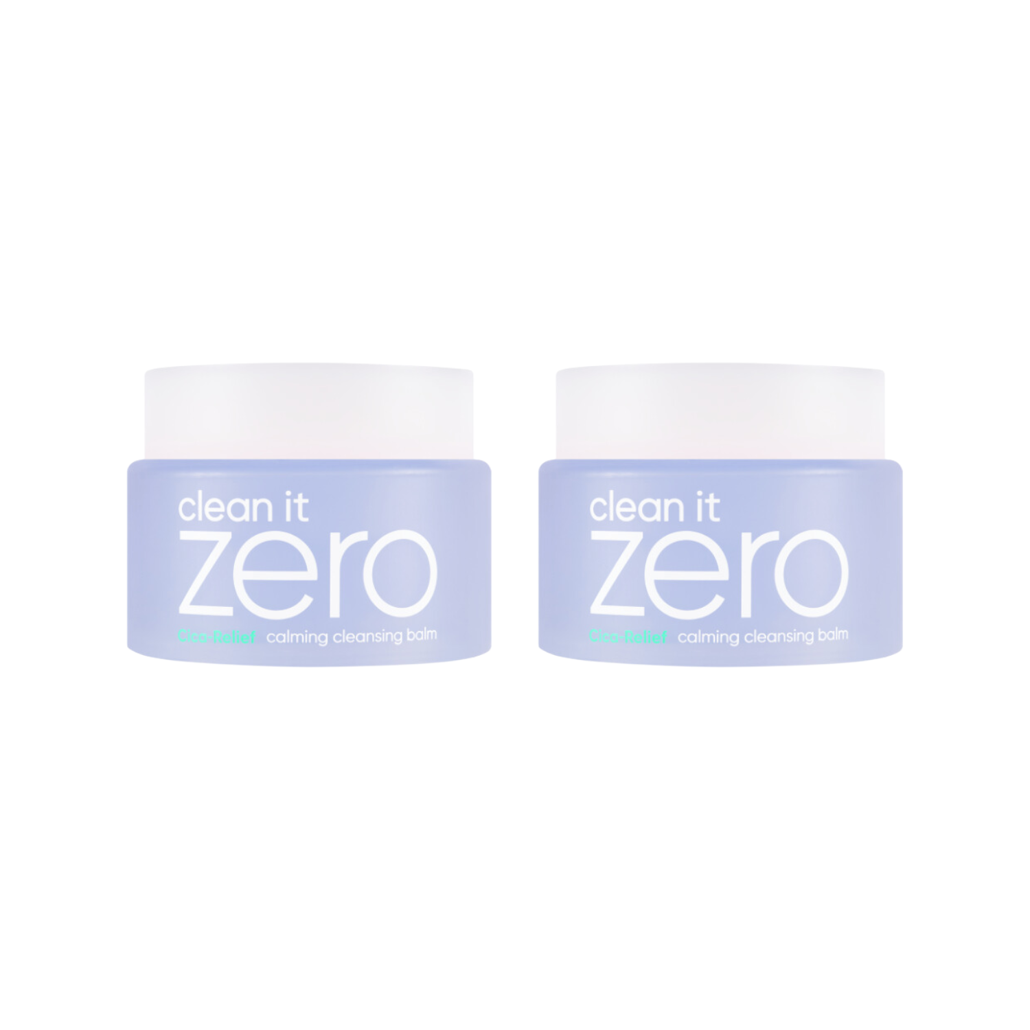Banila Co Clean It Zero Calming Cleansing Balm Twin Pack in 100ml jars, gentle skincare duo for makeup removal and soothing skin.