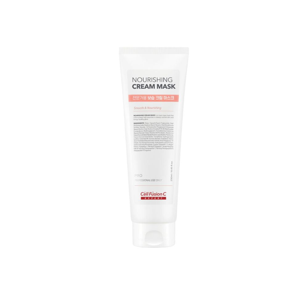 Cell Fusion C Expert Pro Nourishing Cream Mask in 250ml jar, a wash-off skincare mask for deep hydration and skin nourishment.