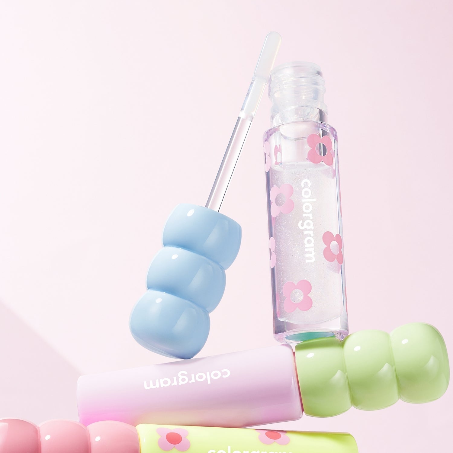 Colorgram Fruity Glass Tint Mini Duo Set featuring two vibrant lip tints in colorful glass packaging.
