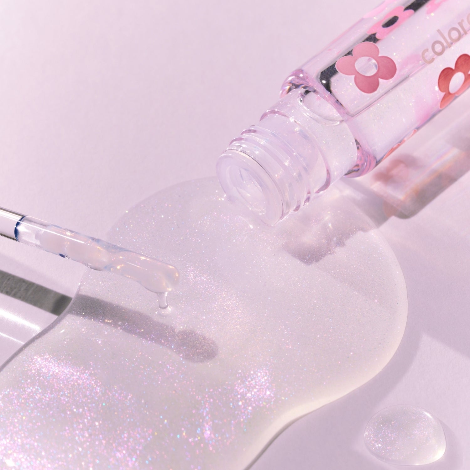 Colorgram Fruity Glass Tint mini duo set featuring two vibrant tinted lip glosses in clear glass tubes with colorful caps.