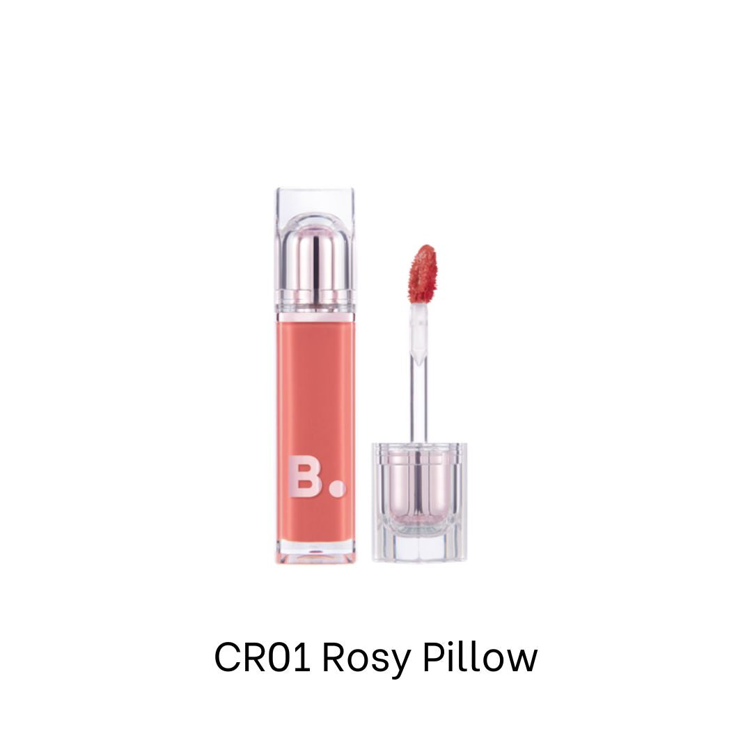 Banila Co Dew Glow Lip Tint in a sleek tube with a soft applicator, showcasing the vibrant pink shade of the lip tint.