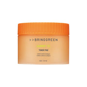 Bring Green Carrot Vita Toner Pads, set of 60, exfoliating toner pads with carrot extract for refreshing skincare.