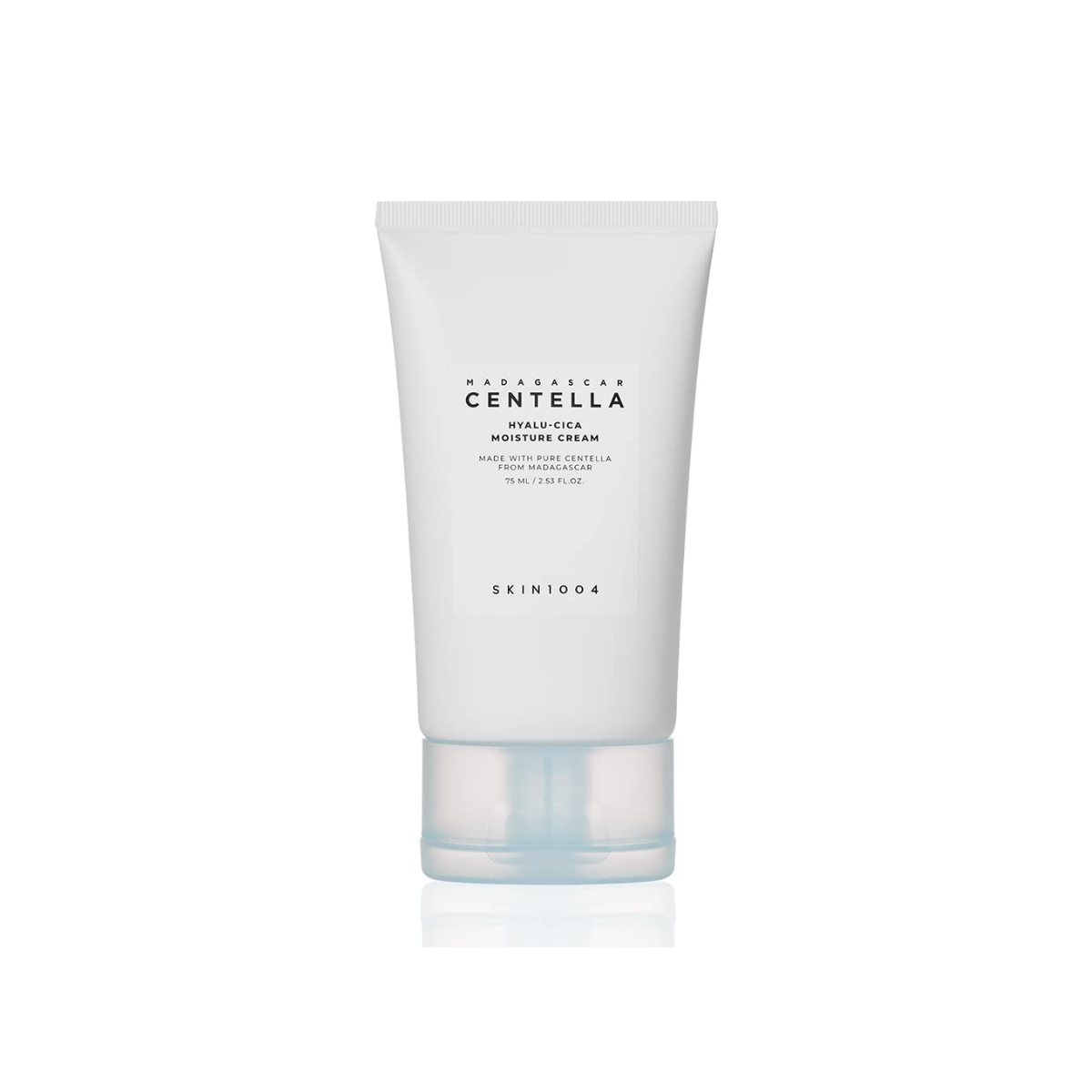 SKIN1004 Madagascar Centella Hyalu-Cica Moisture Cream in a jar, hydrating face moisturizer with Centella and Hyaluronic Acid.
