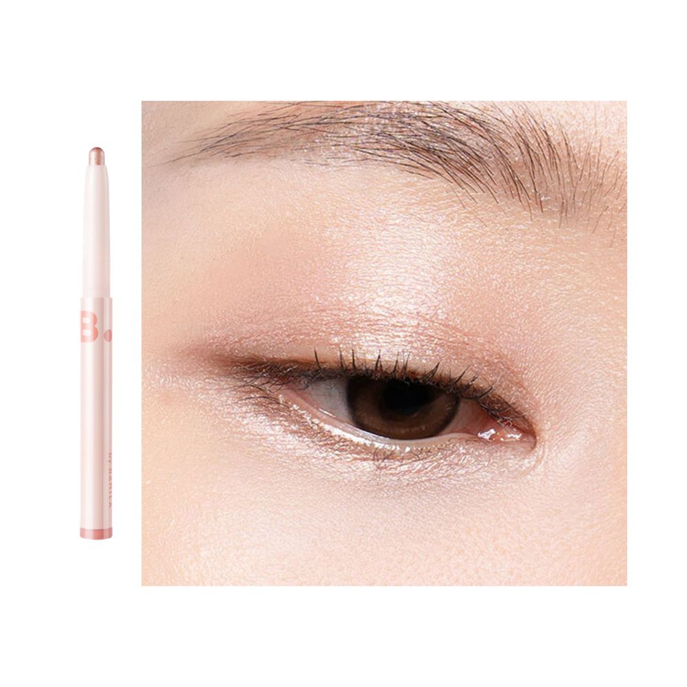 Banila Co B. By Banila Mood On Eye Color Stick in champagne rosy shade, creamy eyeshadow stick with a smooth, shimmery finish.
