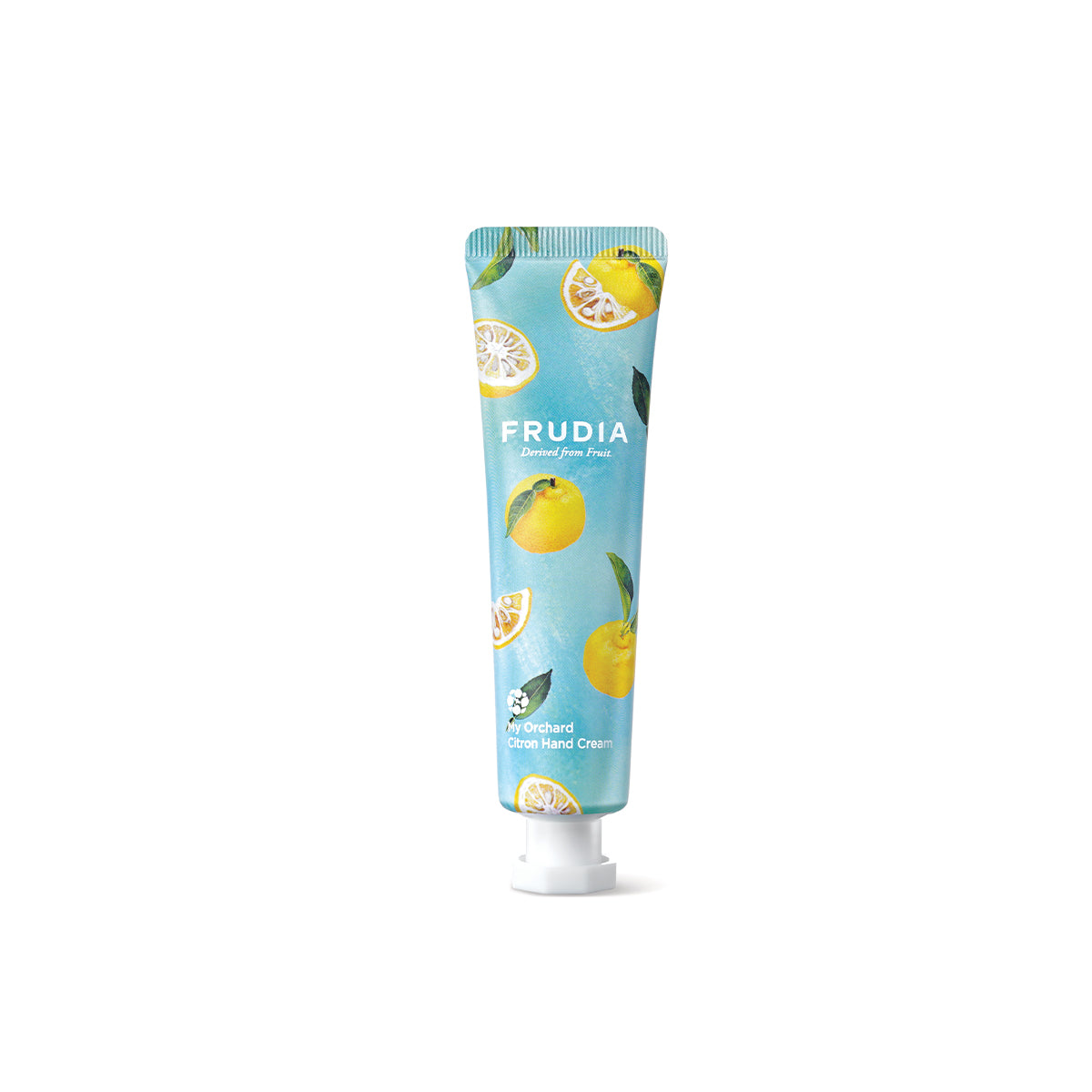 Frudia My Orchard Hand Cream with citron scent, smooth cream in a tube, ideal for nourishing and moisturizing hands.
