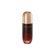 Chogongjin Youngan Jin Essence 50ml bottle with cleansing cream in the background, showcasing skincare product and packaging.
