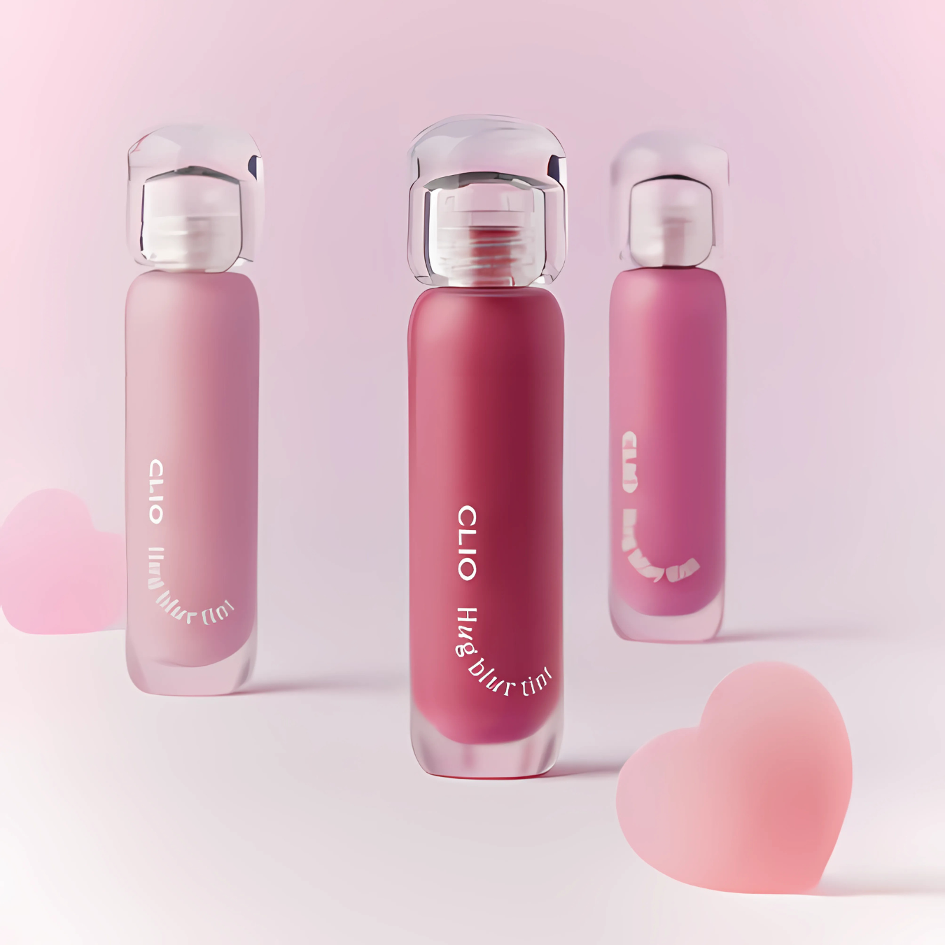 Close-up of Clio Hug Blur Tint lip tint in a sleek tube, showcasing the tinted product with a soft, blurred background.
