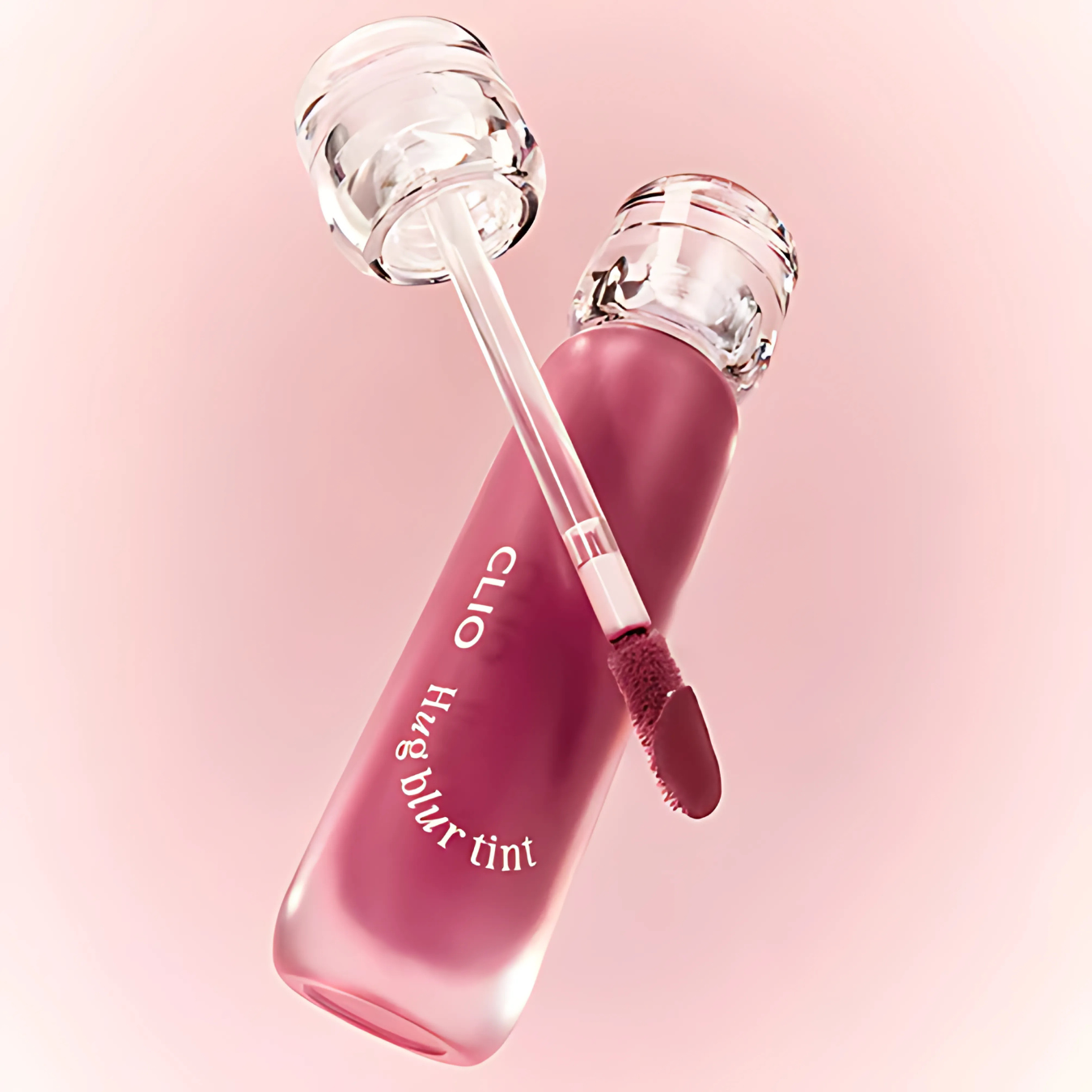Clio Hug Blur Tint lip tint in a sleek tube, showcasing a soft, natural lip color with a blurred, matte finish.