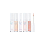 Clio Moon Glass Liquid Glitter Eyeshadow in Sweet Cloud with five shimmering pastel shades, featuring a glossy, sparkling finish.