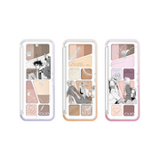 Clio Pro Eye Palette Air Unplugged Boy Collabo eyeshadow palette with neutral and vibrant shades, open display showing color options.
