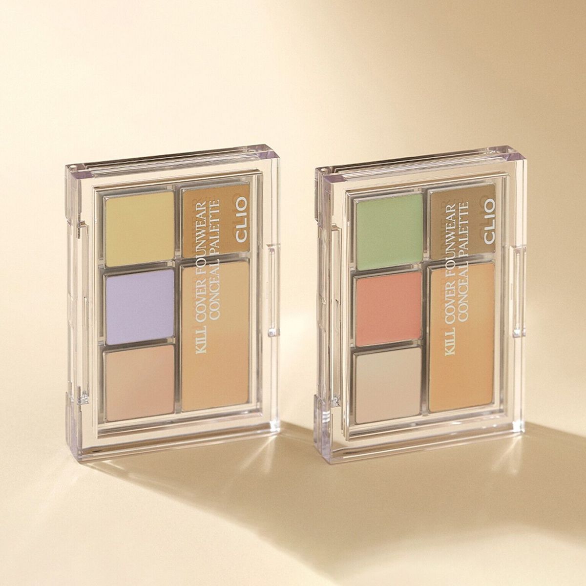 Clio Kill Cover Founwear Concealer and Corrector Palette with multiple shades for flawless skin correction and concealing.