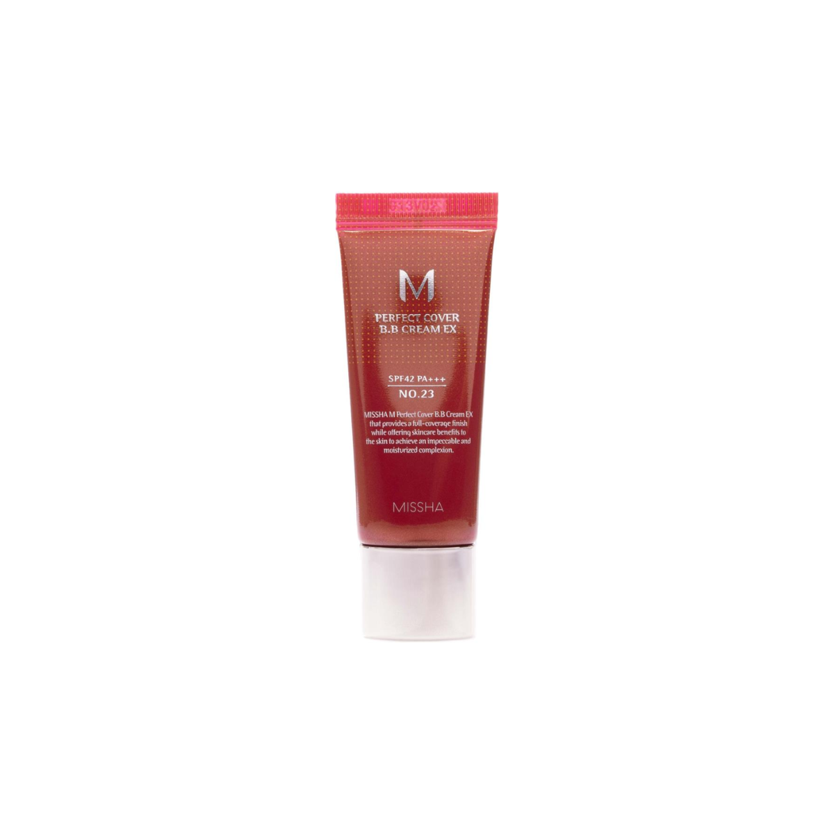 Missha M Perfect Cover BB Cream EX in 20ml, showing the tube with the brand logo and product label on a white background.