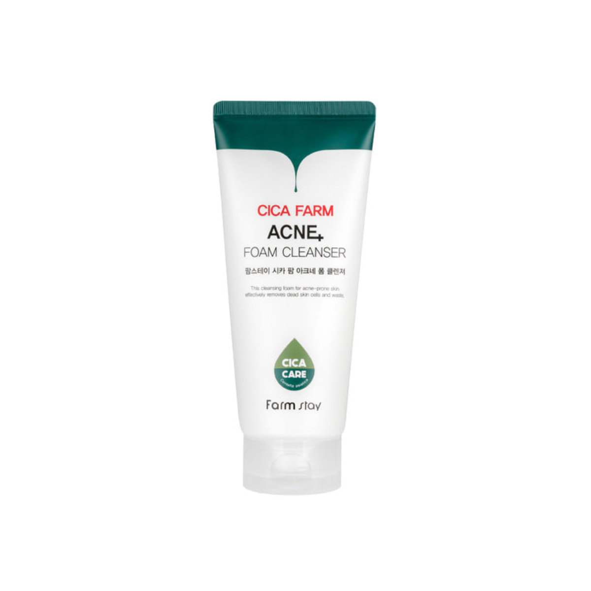 Farmstay Cica Farm Acne Foam Cleanser in 180ml, gentle gel and foam cleanser for acne-prone skin with soothing ingredients