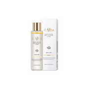 White Truffle First Aromatic Toner by d'Alba in a clear 115ml bottle, featuring a white label and minimalist packaging.