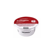 Vegan Red Lacto Collagen Modeling Mask from MEDIPEEL+ in a 28g cup, designed for facial skin rejuvenation and hydration.