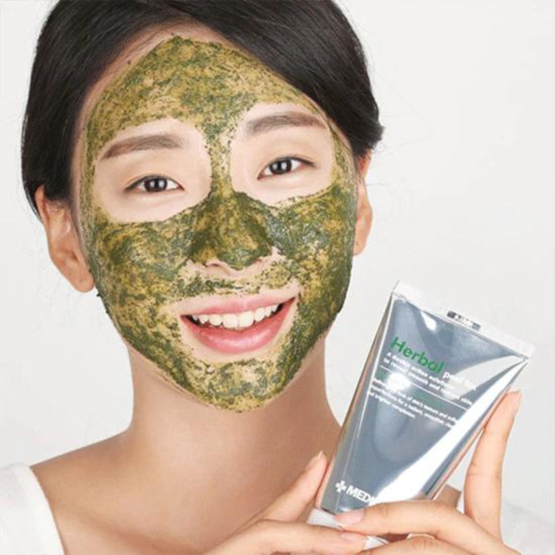 Herbal Peel Tox Pro MEDIPEEL+ wash-off mask in 120g jar, herbal ingredients for skin detox and renewal