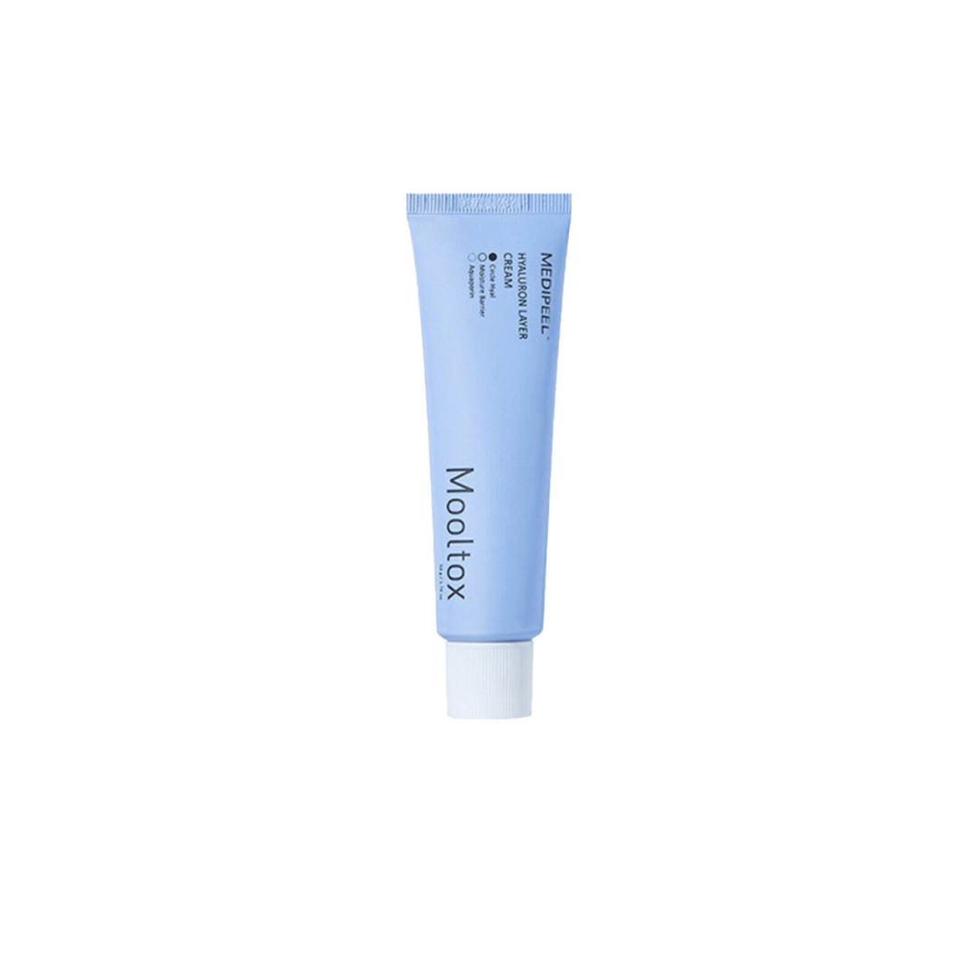 MEDIPEEL+ Hyaluronic Acid Layer Mooltox Face Moisturiser 50g jar with creamy texture and clean design