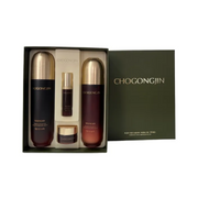 Chogongjin Youngan Total Care Essential Skincare Set with two products, featuring bottles of skincare essentials and packaging.