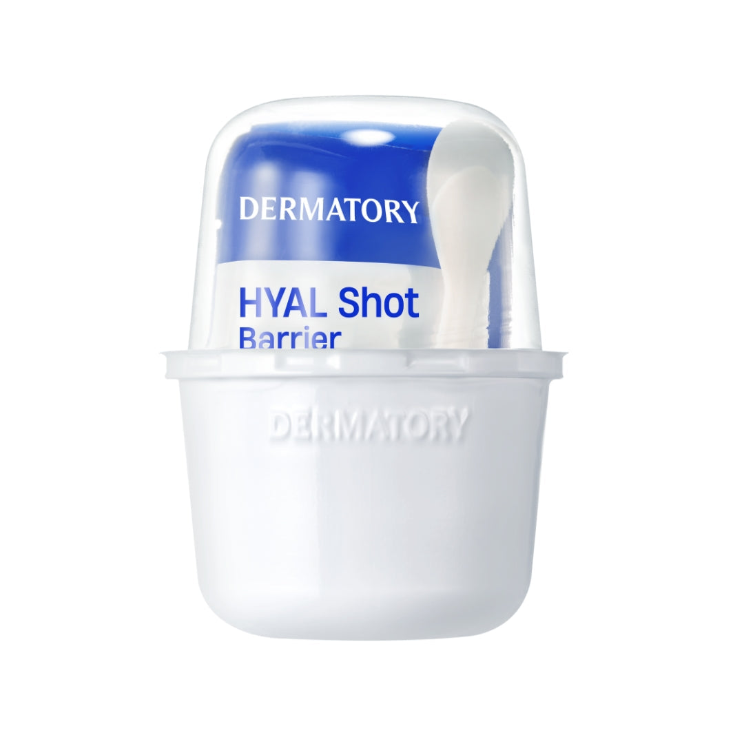 Dermatory Hyal Shot Barrier Ampoule Gel Modeling Mask pack in a 66g container, showcasing the product with a sleek design.
