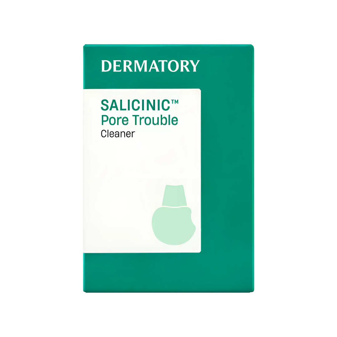 Dermatory salicylic pore trouble cleaner beauty tool, blackhead removal device with textured grip for facial skincare.