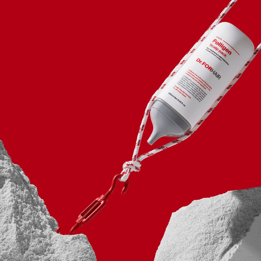 Dr. Forhair Folligen Scalp Pack 250ml conditioner and treatment bottle with label, designed for scalp care and hair health.