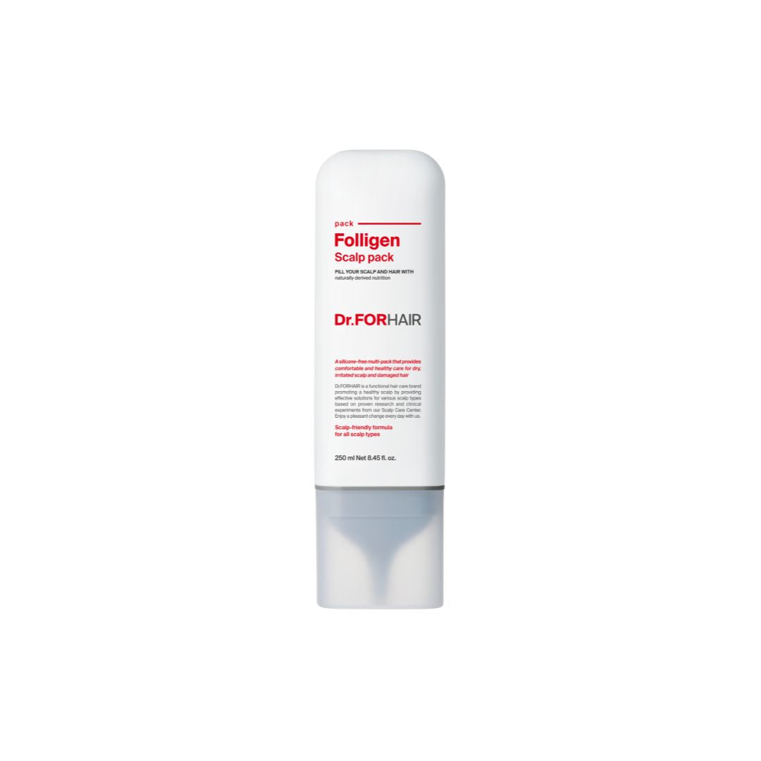 Dr.Forhair bundle with Sea Salt Scaler 300ml and Folligen Scalp Pack 250ml, featuring scalp treatment bottles and labels.