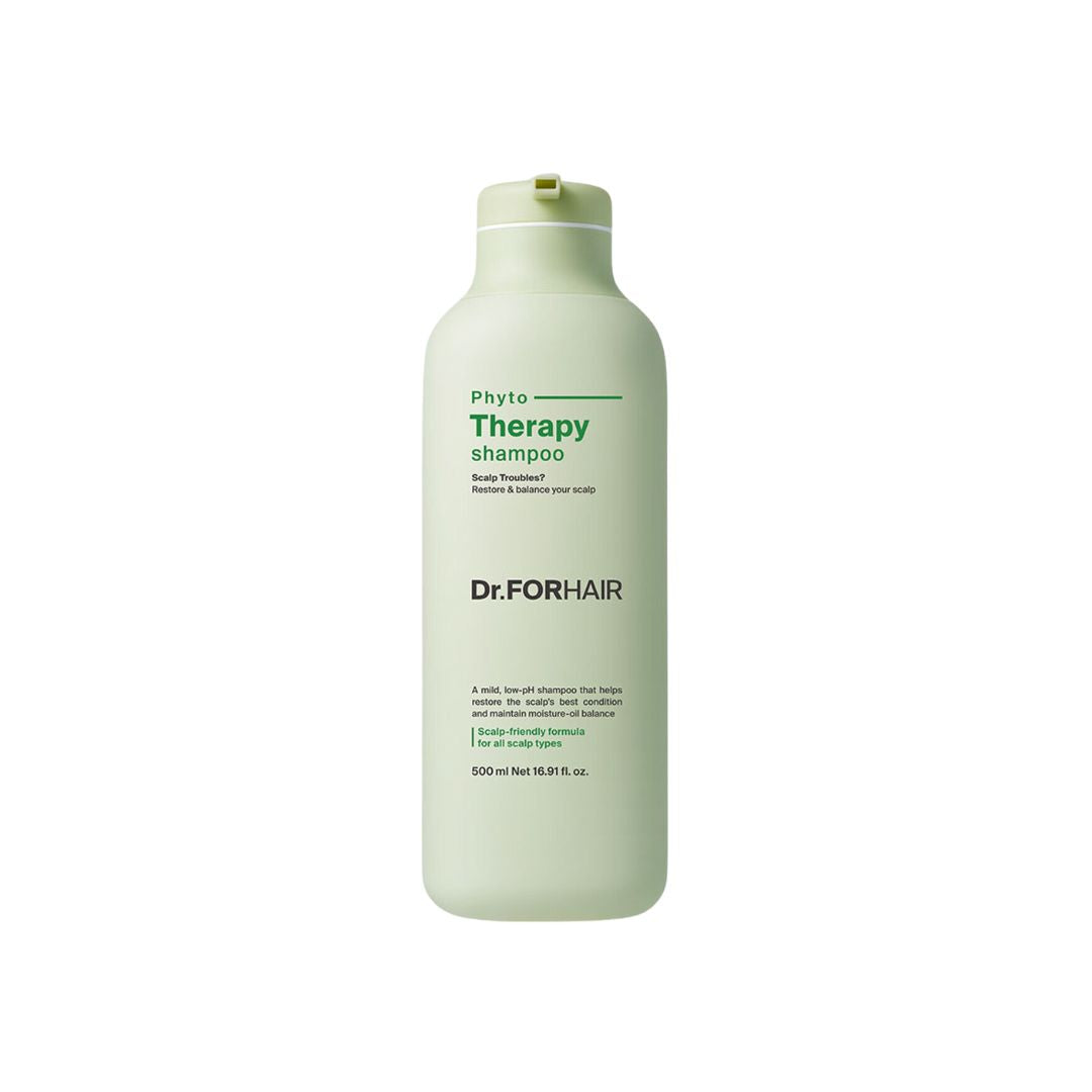 Dr. Forhair Phyto Therapy Shampoo 500ml bottle with label, natural herbal formula for scalp and hair care.