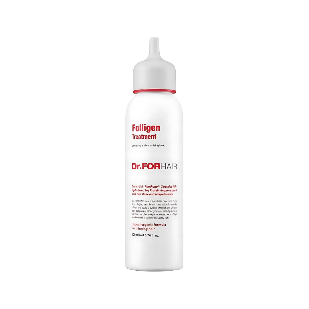 Dr.Forhair Folligen Treatment 200ml conditioner bottle, designed for scalp and hair treatment with nourishing ingredients.
