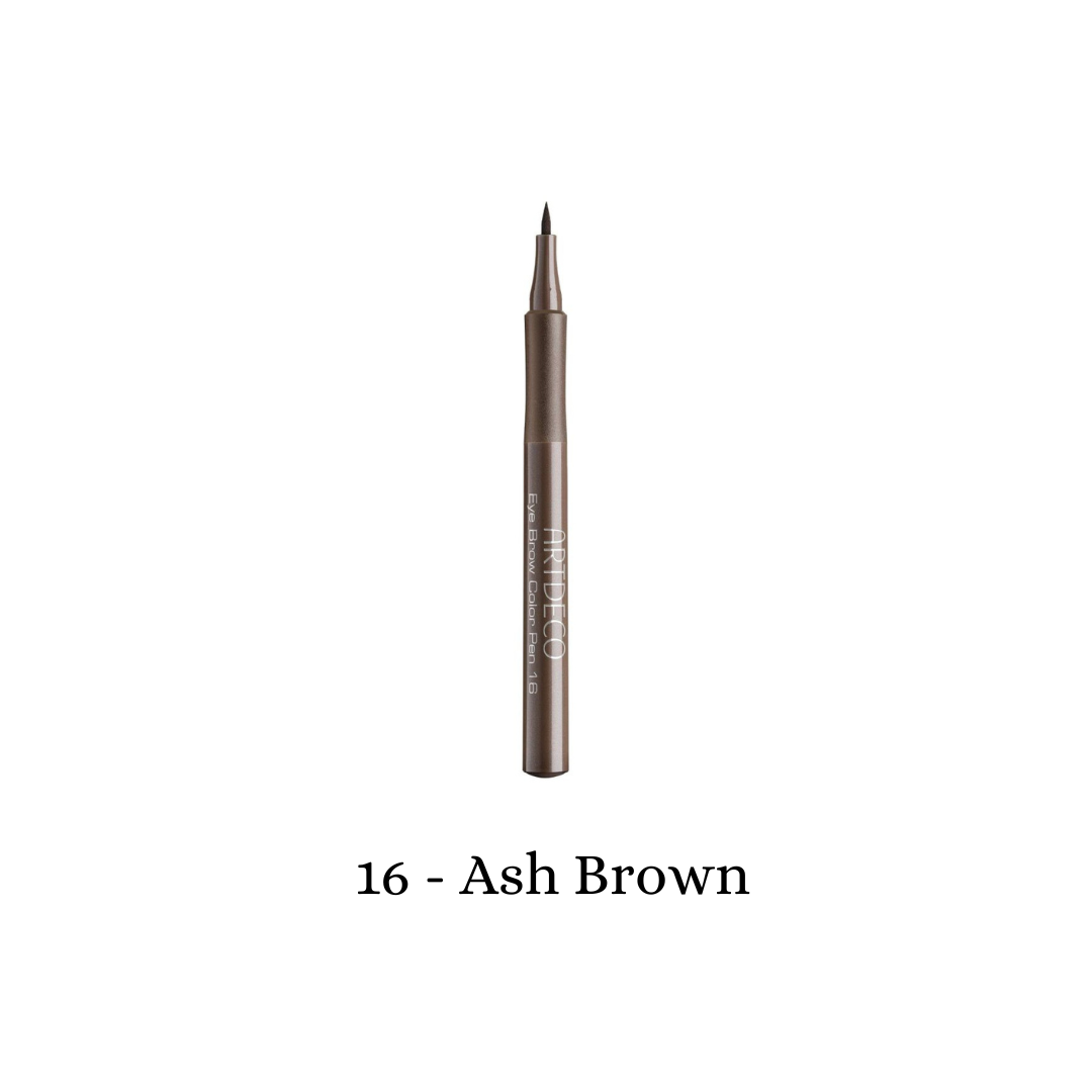 ARTDECO eyebrow color pen in ash brown with precise tip for defining and filling eyebrows.