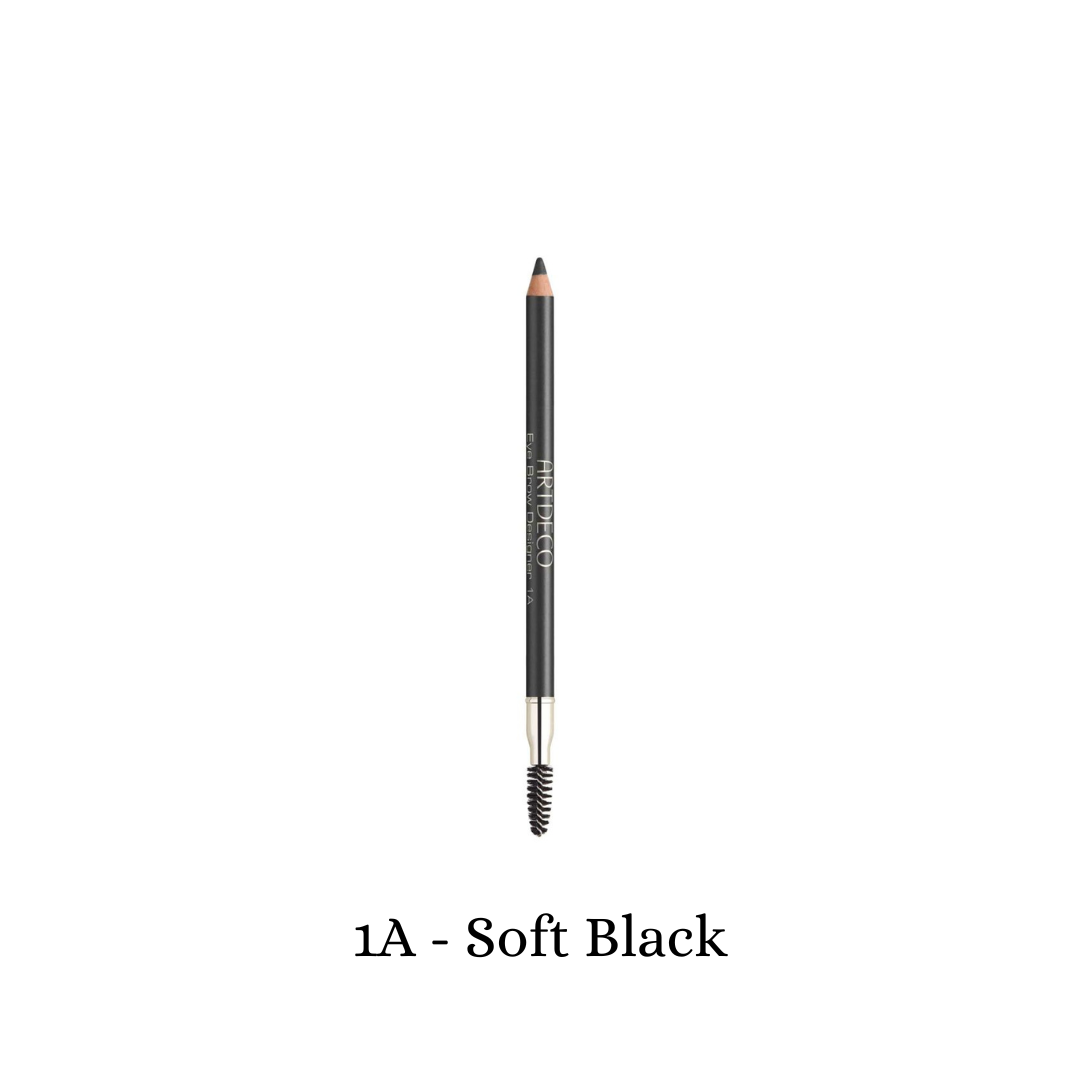 ARTDECO Eyebrow Designer in soft black, showcasing a precise eyebrow shaping tool with soft black pigment for natural-looking brows.