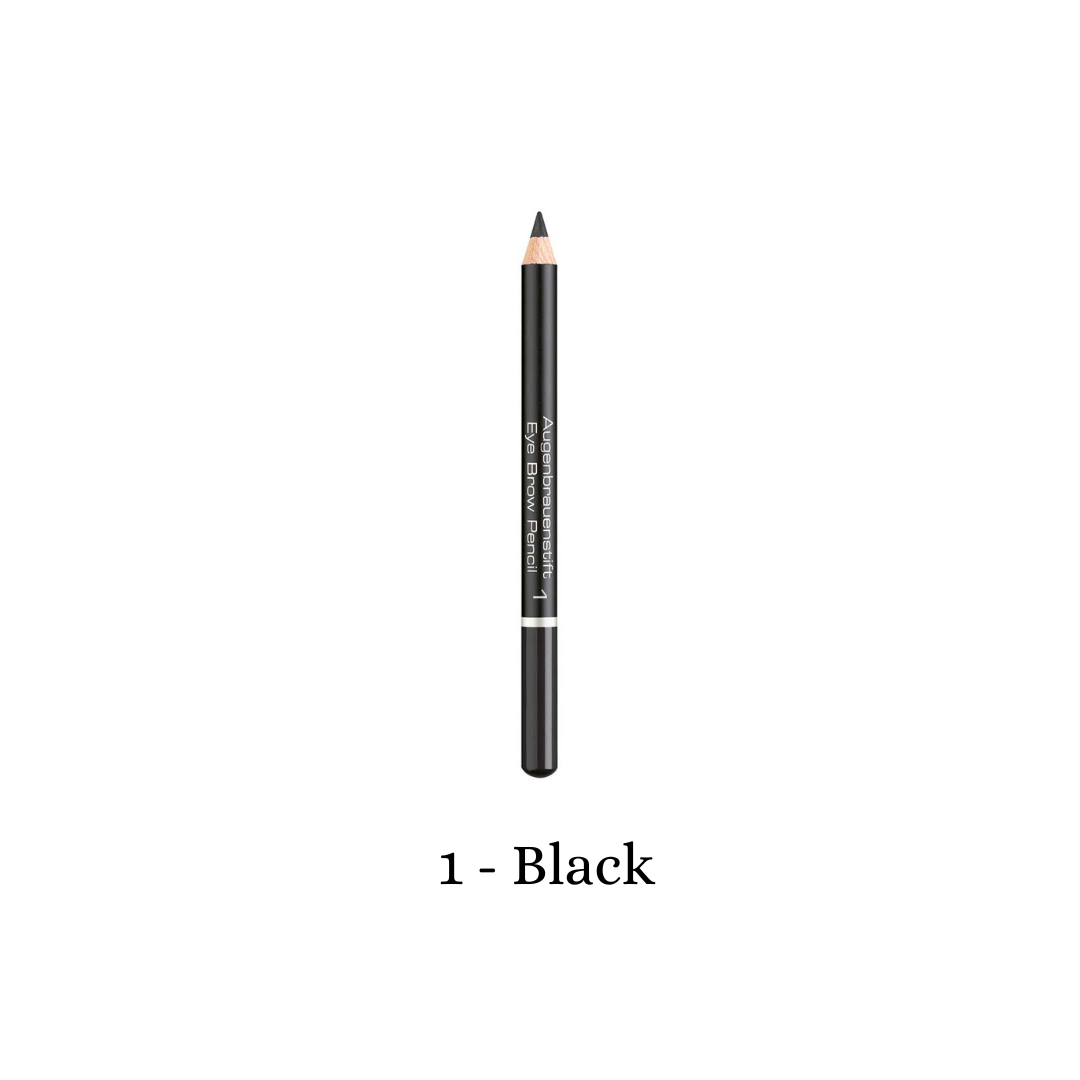 Black ARTDECO eyebrow pencil for defining and shaping eyebrows with precise, natural-looking application.