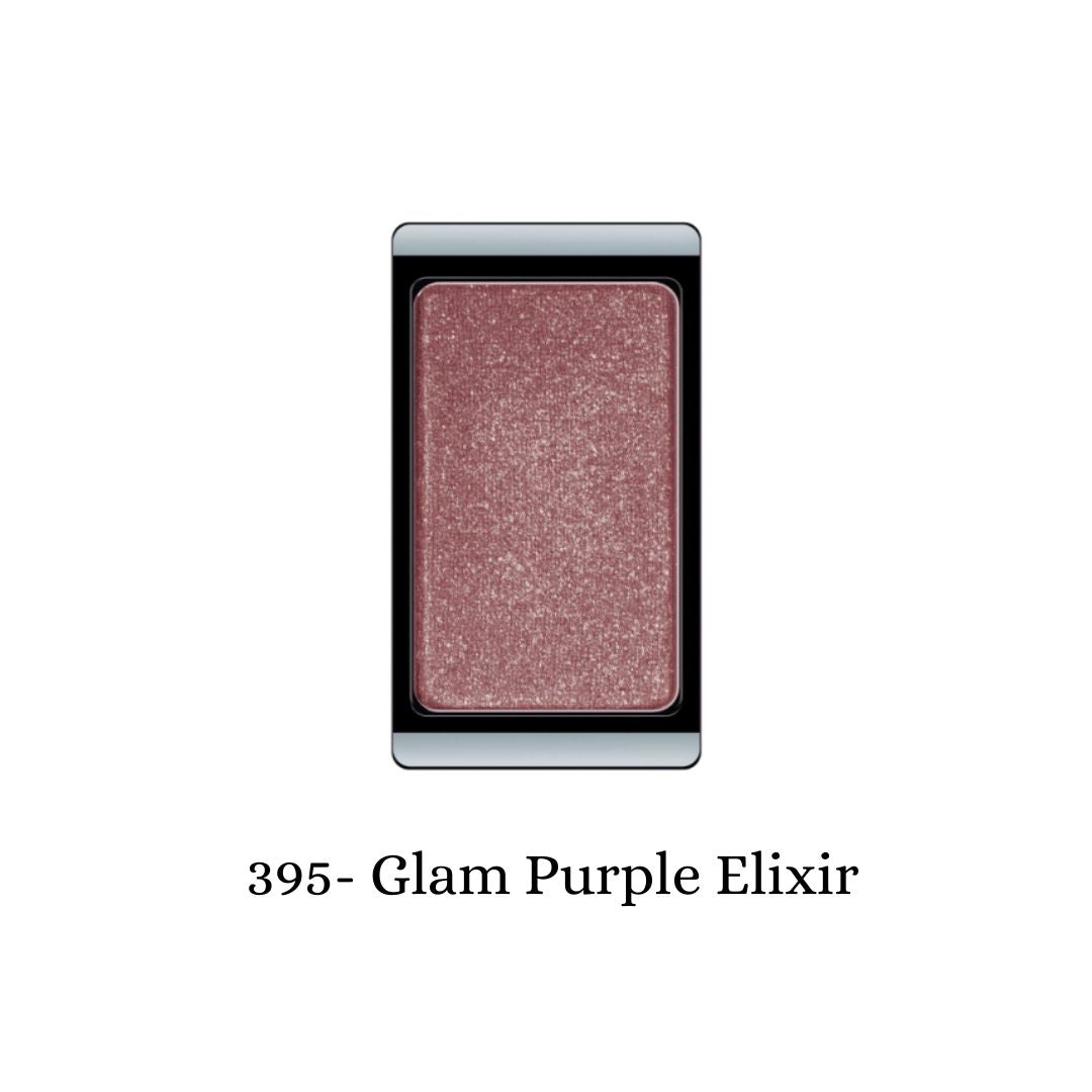 ARTDECO Eyeshadow Glam in Pearl Pearly Muted Rose, showing a close-up of the shimmering, pink-toned eyeshadow compact.