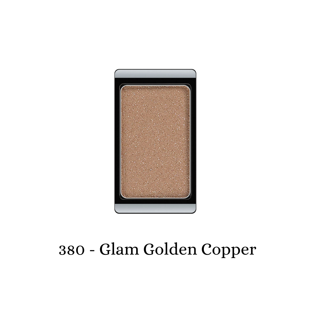 ARTDECO Eyeshadow Glam in golden copper shade, showcasing shimmering metallic eyeshadow with a smooth, blendable texture.