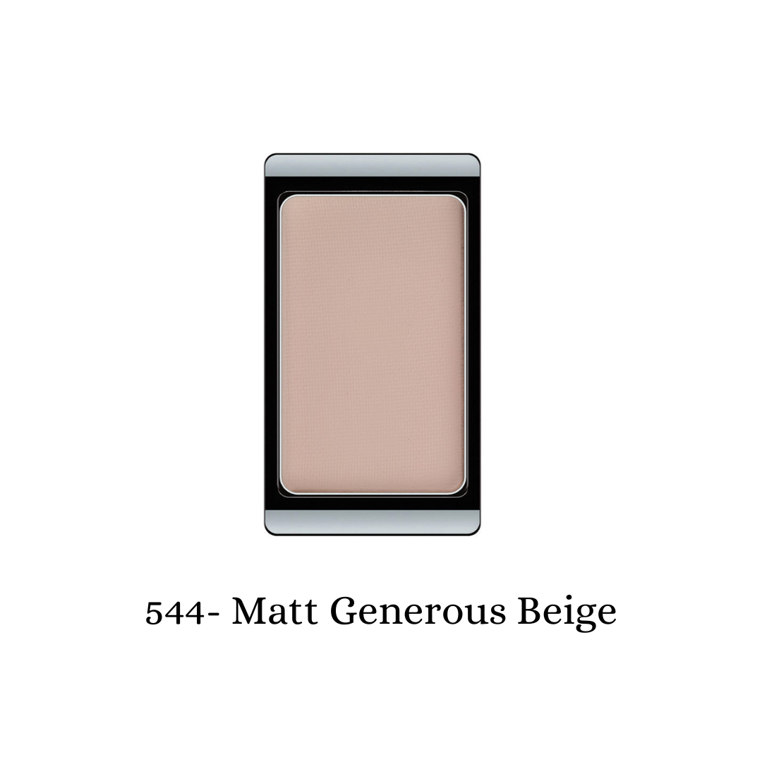 ARTDECO matte eyeshadow in generous beige, showing a smooth, blendable powder eyeshadow with a soft, neutral tone