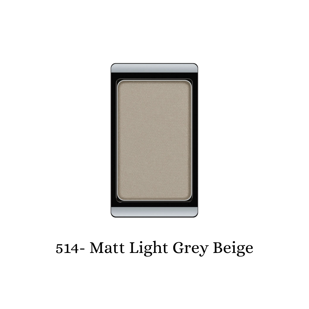 Light grey-beige matte eyeshadow from ARTDECO, showing a smooth, blended eyeshadow palette with natural, neutral tones.