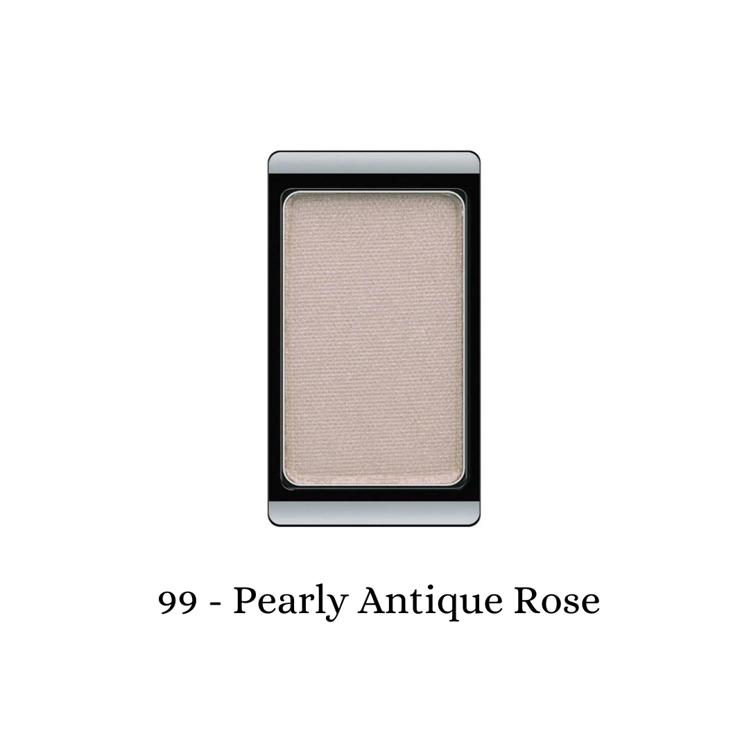ARTDECO eyeshadow pearl in pearly antique rose, showcasing a shimmering pink eyeshadow with a smooth, blendable texture.
