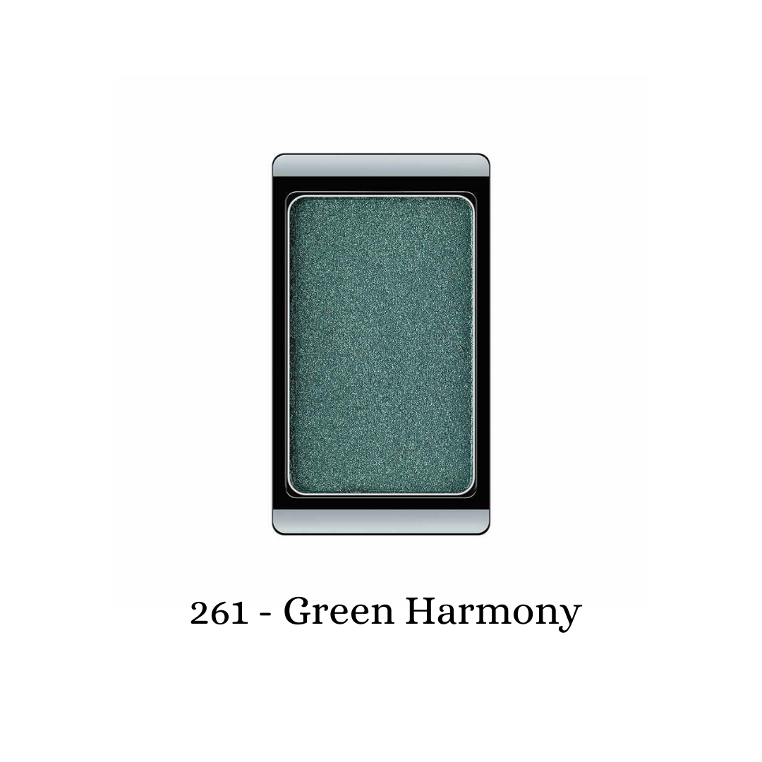 ARTDECO eyeshadow pearl in green harmony, showcasing a shimmering eyeshadow with a pearl finish and vibrant green shade.