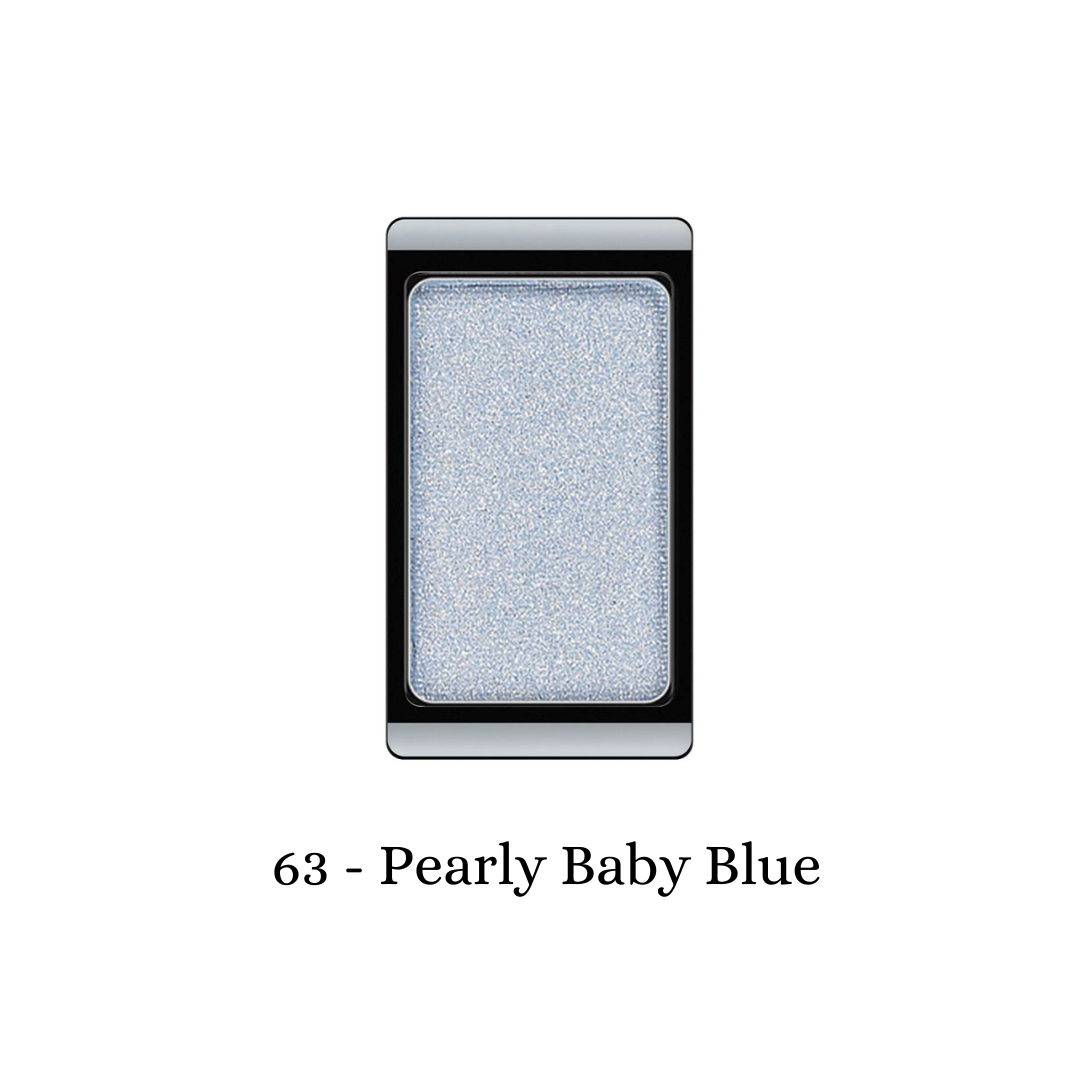 ARTDECO eyeshadow pearl in a soft baby blue shade, with a pearly finish, displayed in a sleek eyeshadow pan.