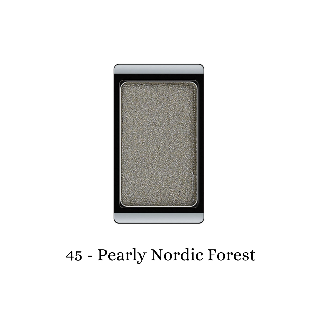 ARTDECO eyeshadow pearl in a shimmering, pearly shade with a Nordic forest-inspired color finish, suitable for natural or dramatic looks.