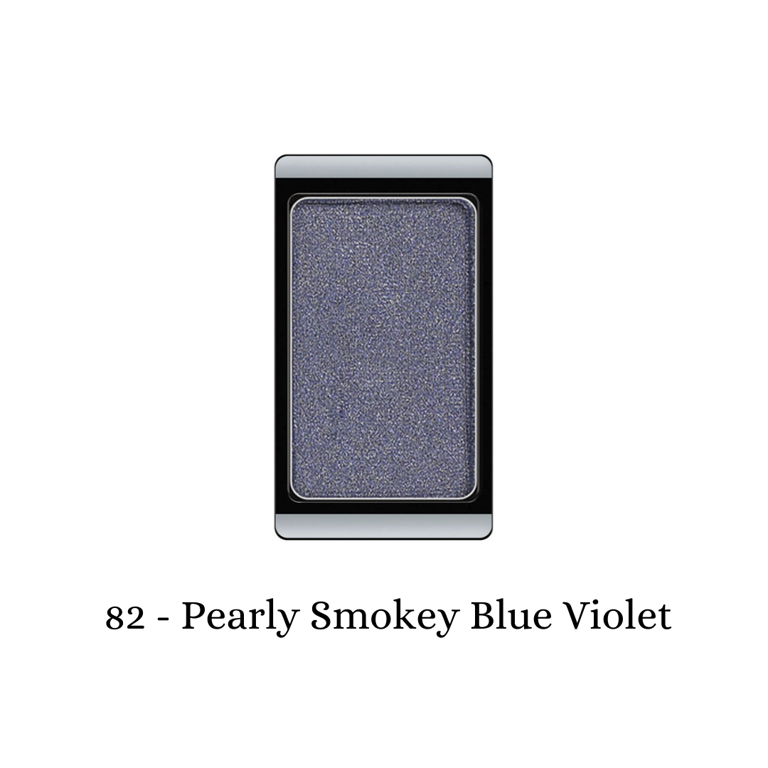 ARTDECO eyeshadow pearl in a pearly smoky blue and violet shade, showcasing a shimmering, blendable eyeshadow product.
