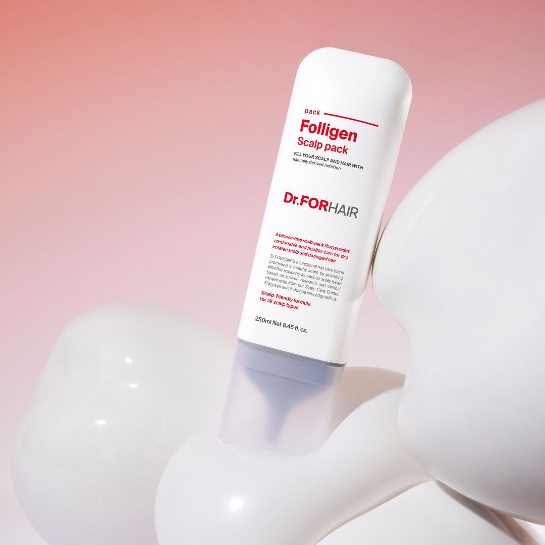 Dr.Forhair Folligen Scalp Pack 250ml conditioner and treatment bottle with a white cap and label, designed for scalp care.