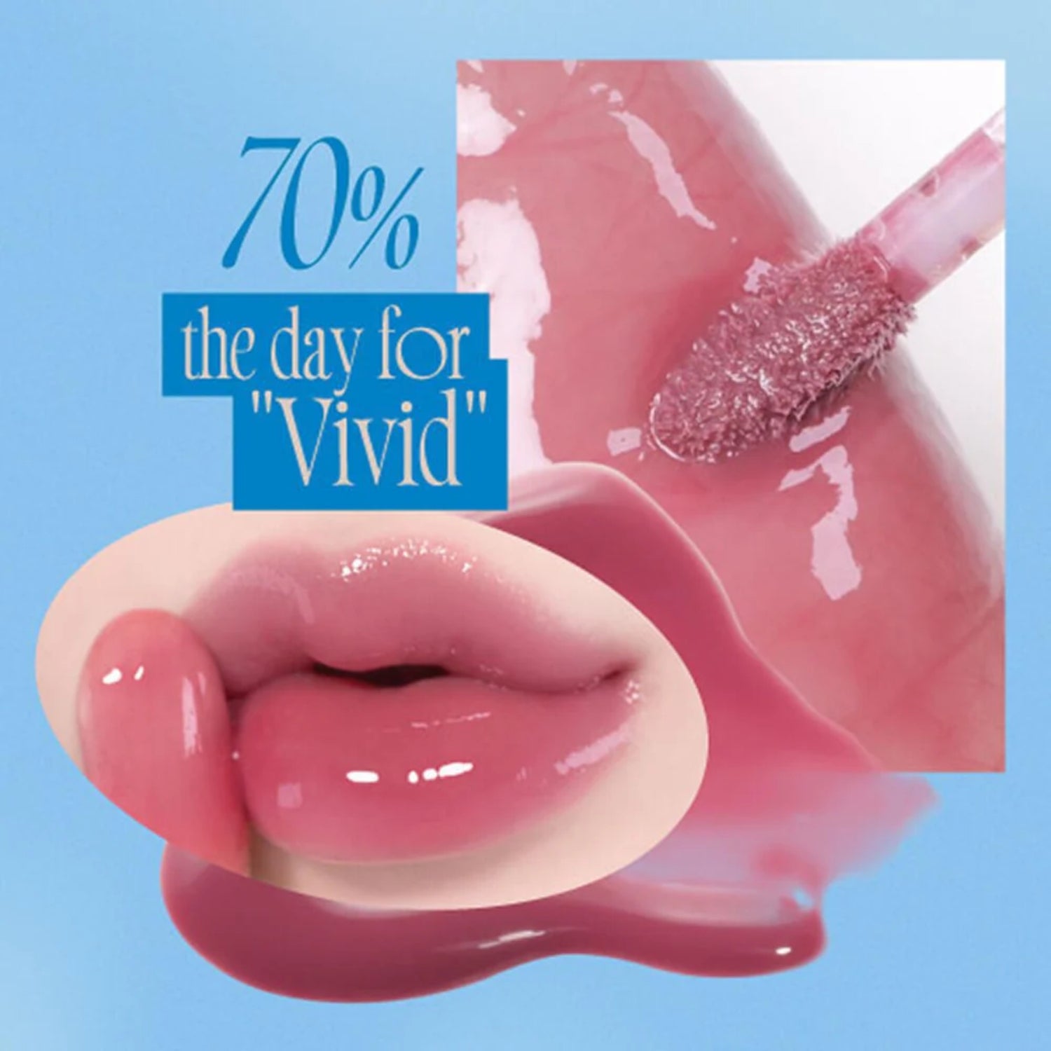Fwee 3D Voluming Gloss 70% lip gloss tube with applicator, showcasing shiny, volumizing lip gloss in clear packaging.