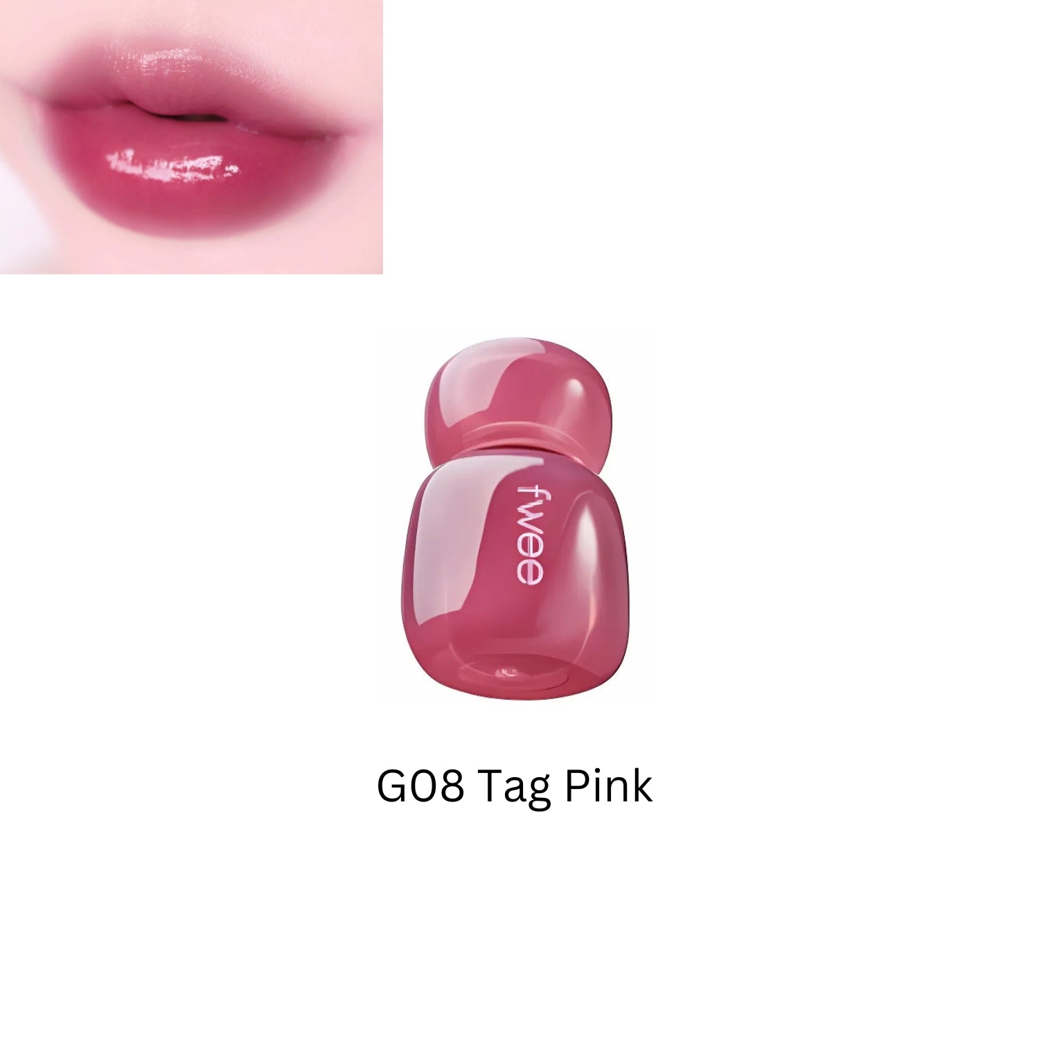 Fwee Pink Obsession Stay-Fit Lip Tint tube with pink shade and packaging label on a white background