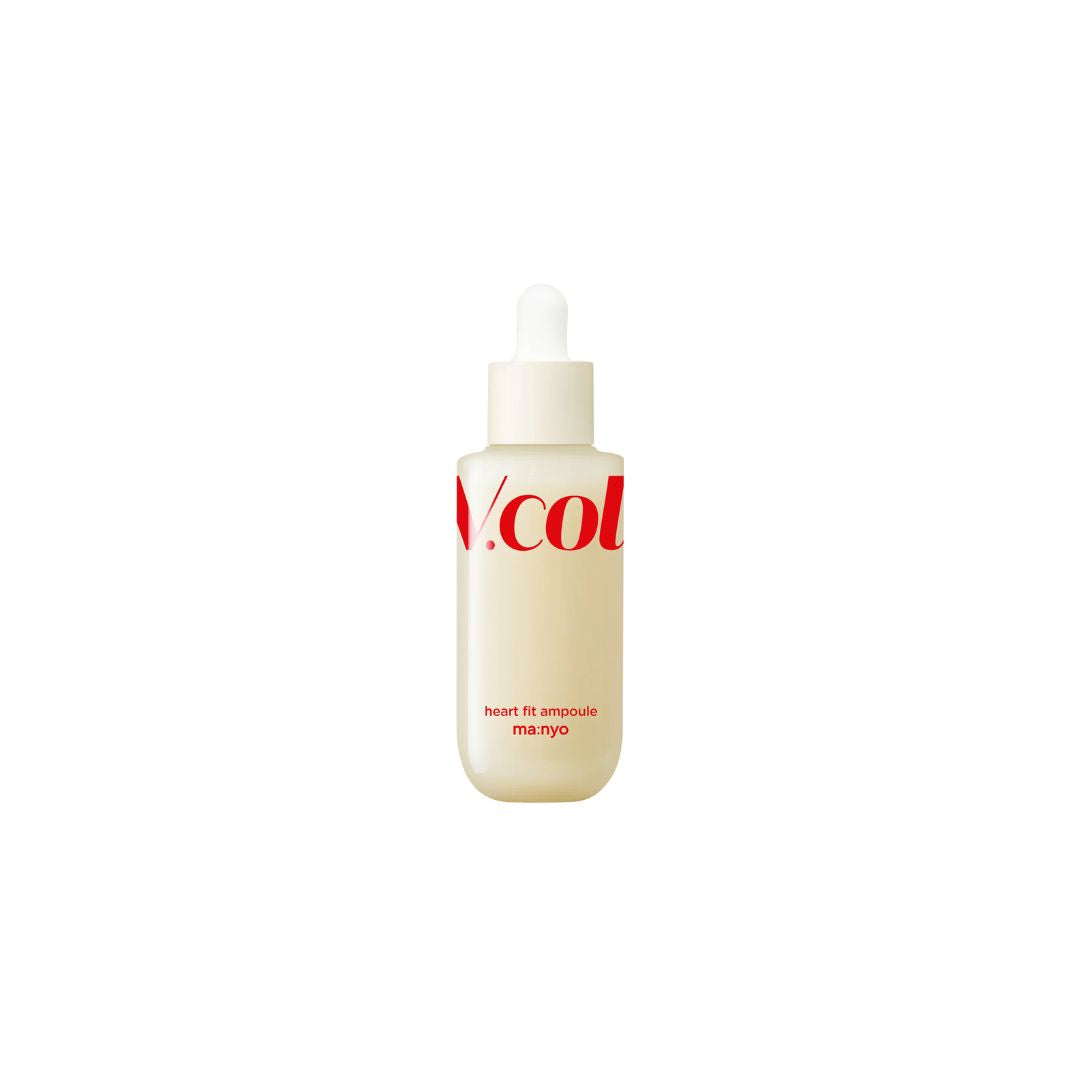 Ma:nyo Vcollagen Heart Fit Ampoule 50ml bottle with a sleek design, showcasing the skincare ampoule container.