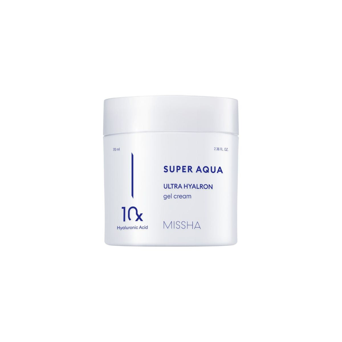 Missha Super Aqua Ultra Hyalron Gel Cream 70ml face moisturizer with hydrating gel texture and cooling effect.
